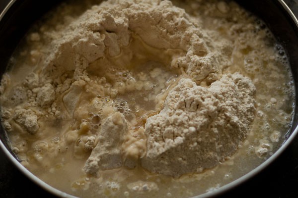 making paratha dough in a bowl