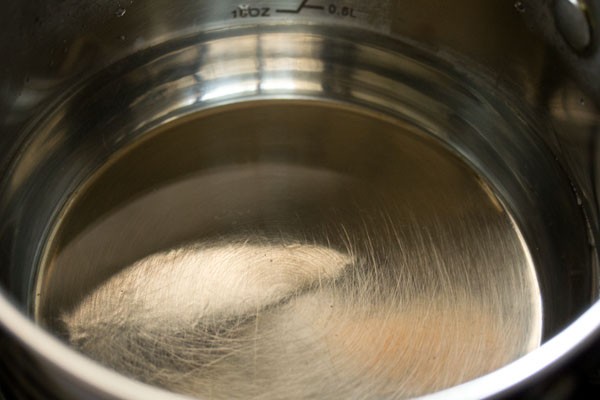 water in a pan or pot. 