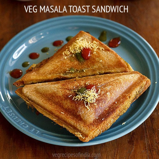 veg masala toast sandwich recipe | easy veggie toast sandwich recipe