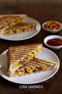 Corn Sandwich | Easy Cheese Corn Sandwich (Grilled)