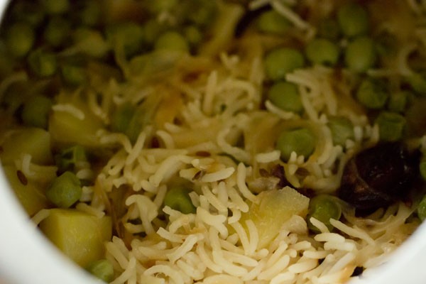 cooked peas pulao