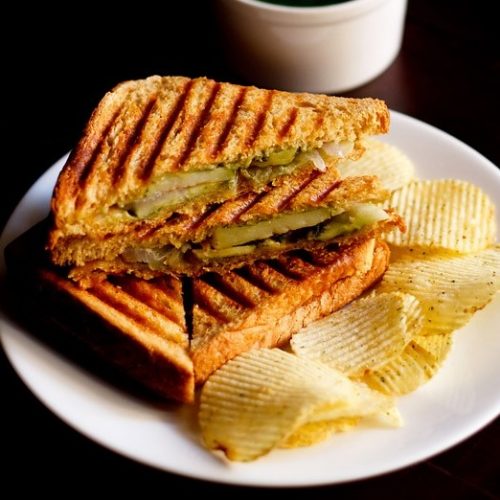 grilled sandwich recipe, how to make veg grilled sandwich recipe