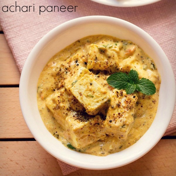 achari paneer recipe, how to make achari paneer | paneer ...