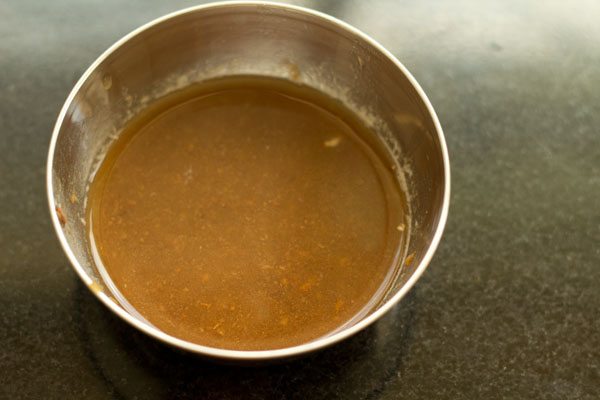 tamarind pulp in the steel bowl. 