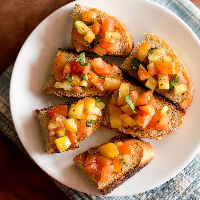 Renal Dietitian kidney friendly bruschetta recipe