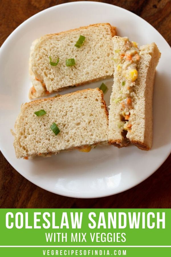 Coleslaw Sandwich Recipe (Vegetarian)