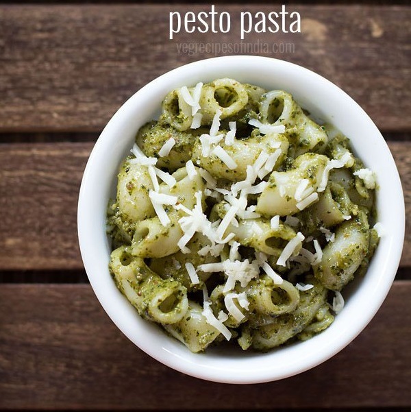 Pesto Pasta | Easy Basil Pesto Pasta » Dassana's Veg Recipes