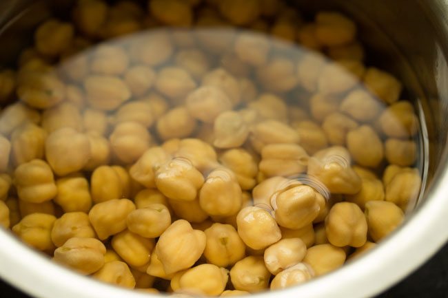 soaked chickpeas for making green falafel. 