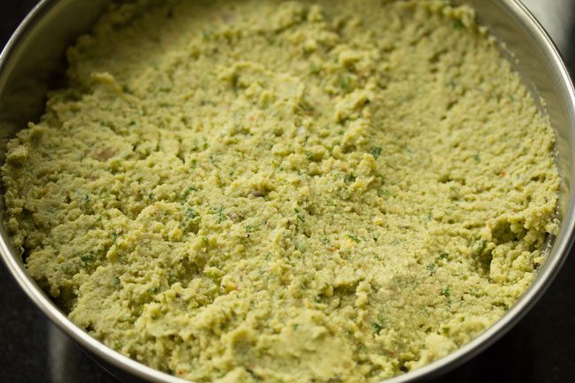 green falafel mixture ready. 