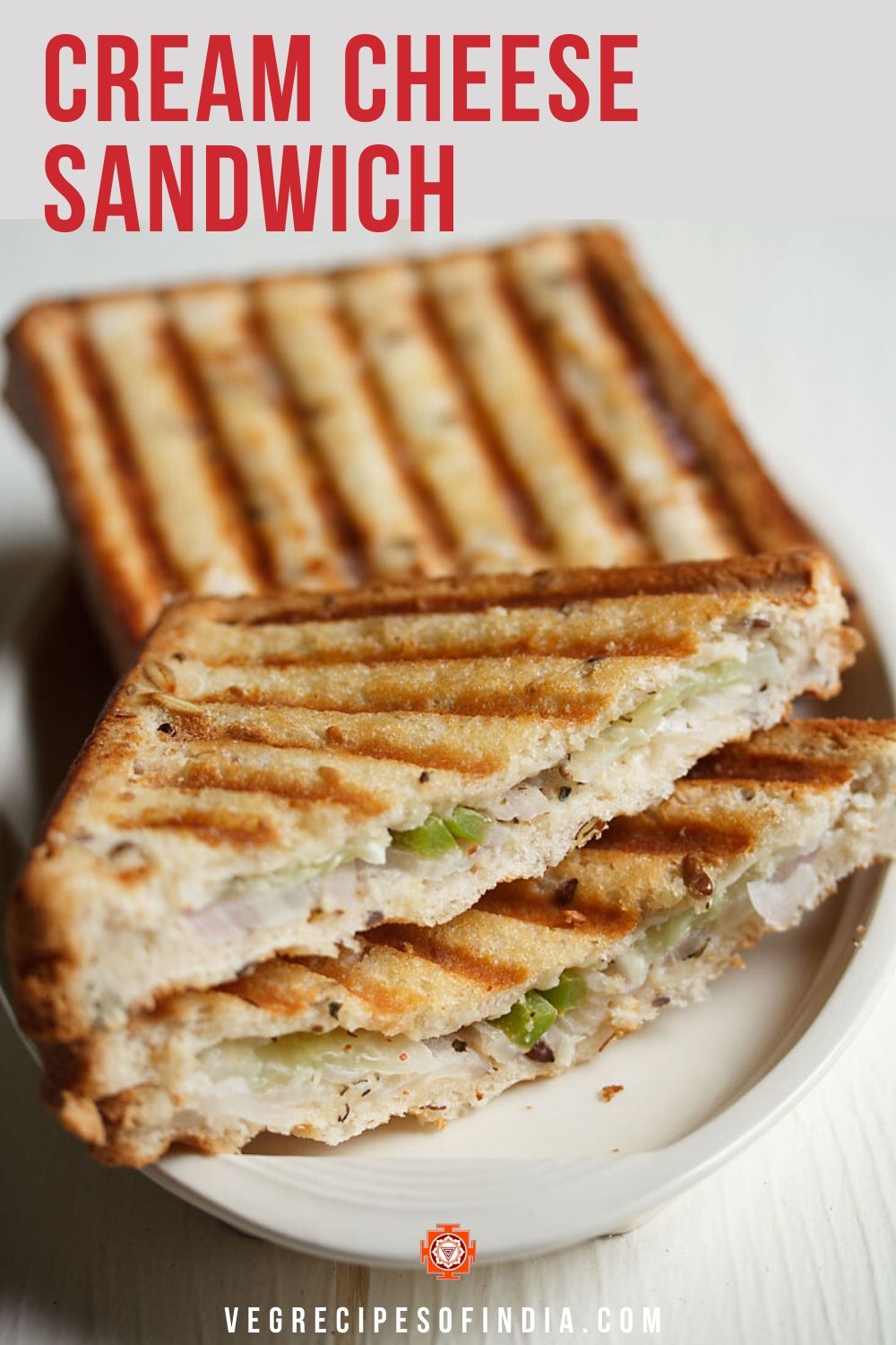 Cream Cheese Sandwich (With Mix Veggies) » Dassana's Veg Recipes