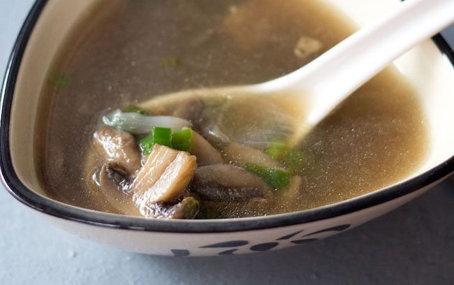 Chinese Style Clear Mushroom Soup (Vegan & Gluten Free)