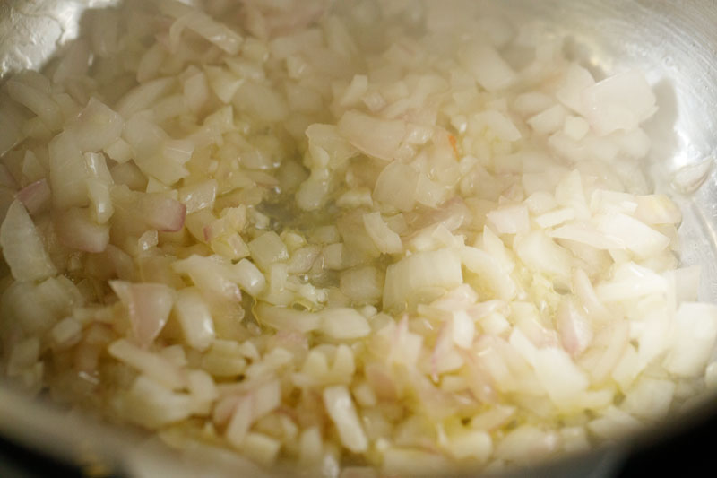 onions and garlic after cooking - they are pale and translucent at the edges