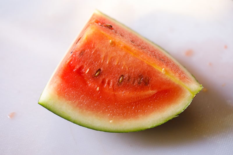 watermelon cut into a quarter