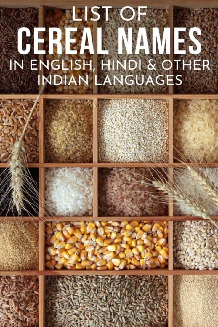 Cereals Names In English Hindi Marathi Tamil Telugu Kannada 