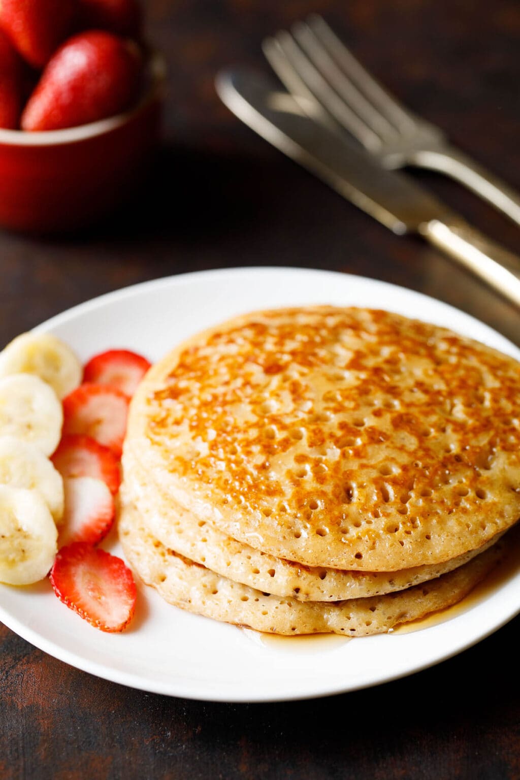 Eggless Pancakes Recipe | Whole Wheat Pancakes