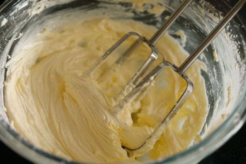 whipping butter and sugar.