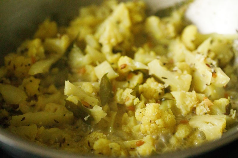 coconut mixed with cauliflower.