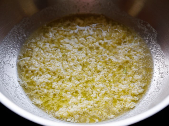 garlic getting fried in butter.