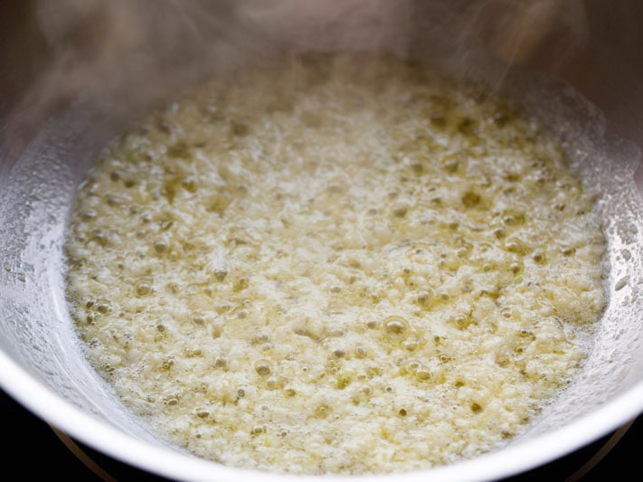 garlic cooking in butter. 