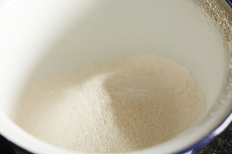 sifted dry ingredients in a bowl.