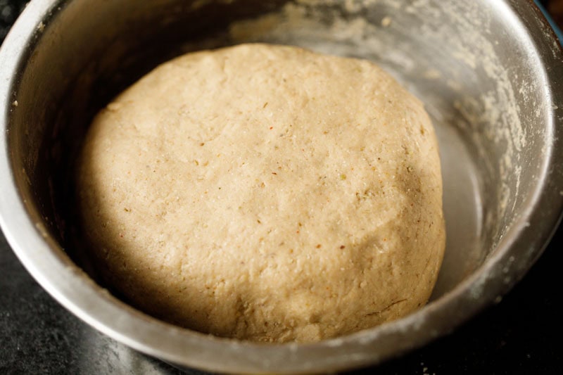 perfectly kneaded dough for bedmi puri recipe.