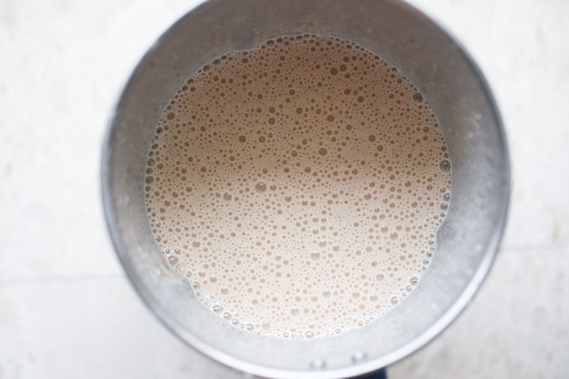 semi-frozen milk blended with other ingredients. 