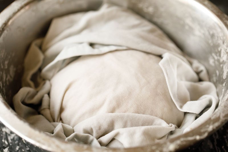 shirmal dough covered with moist kitchen towel.