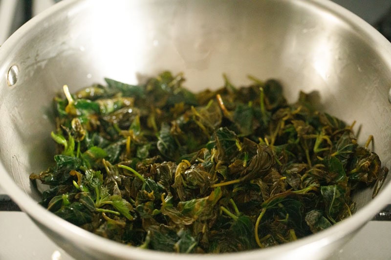 sautéing gongura. 